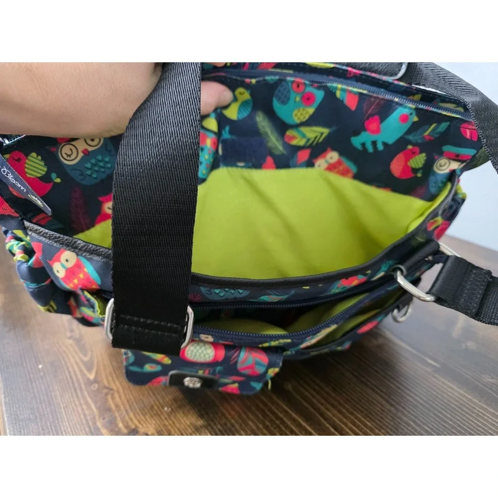 Lily Bloom Shoulder Bag Purse Owls Birds Colorful‎ Multicolor Satchel Handbag